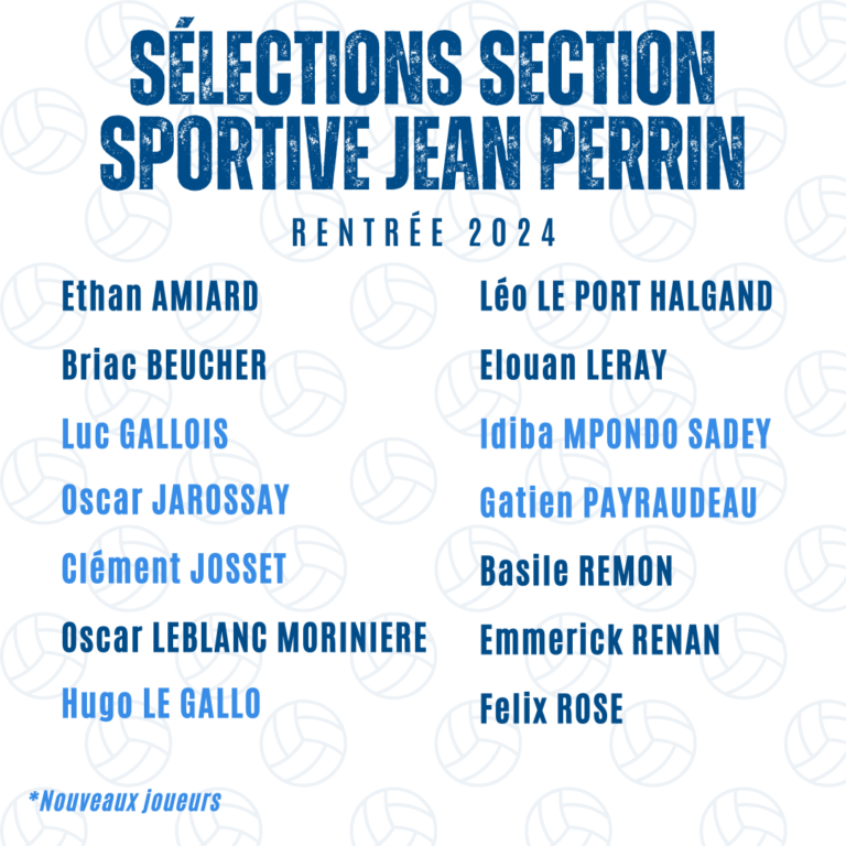 Effectif Section Jean Perrin Volley 2024 2025