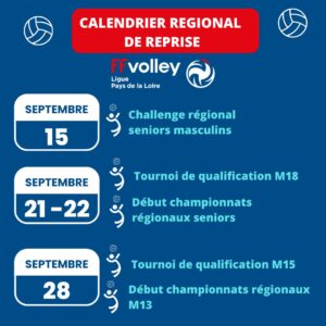 Programme sportif volley septembre