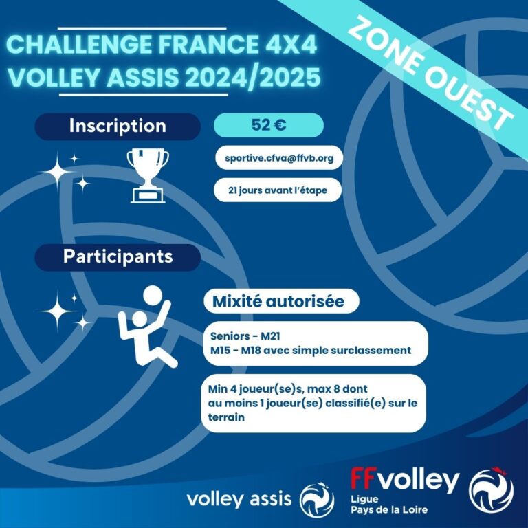 Inscriptions Challenge France Volley Assis 2024 2025