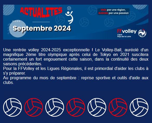 Programme volley septembre actualités