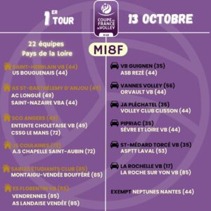 coupe de france volley M18F 1er Tour 13 octobre