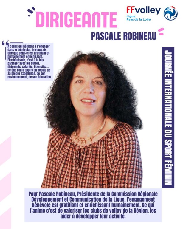 Portrait Pascale Présidente CRDC Ligue Volley Pays de la Loire